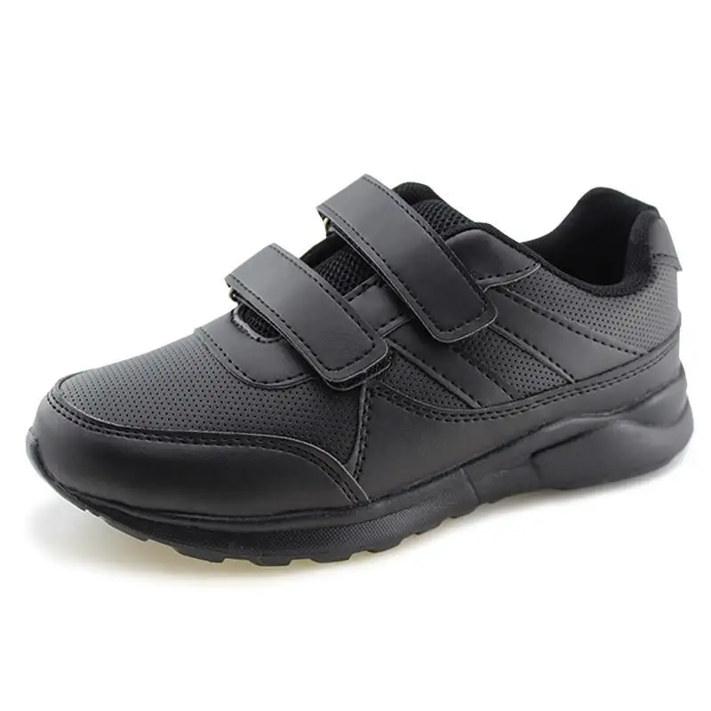 

JABASIC Kids School Uniform Sneaker 2018 Children Outdoor Sports Shoe PU Hook & Loop Boys Shoes Breathable Soft Running Shoe