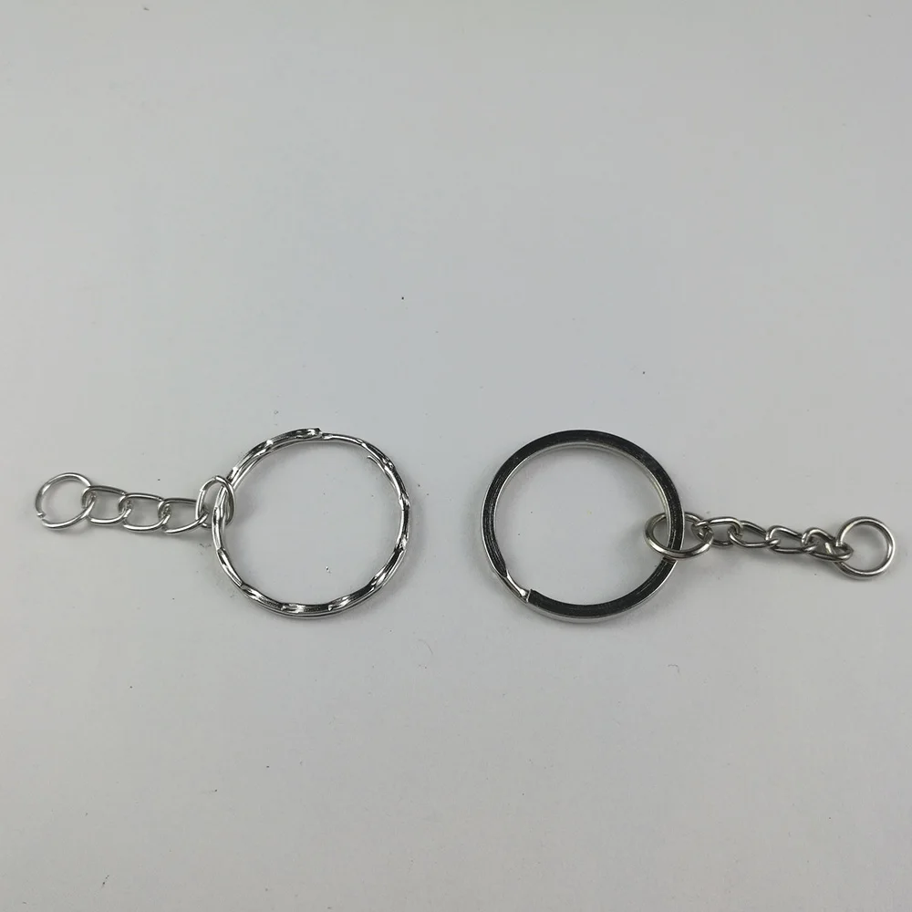 

100 шт сплит брелоки 25 мм DIY ремесло с цепочкой тупой Серебряный Металл с гальваническим покрытием металлические брелки для ключей брелки-цепочки Сплит Кольца Брелоки