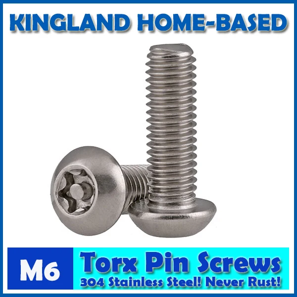 

M6 Torx 6-Lobe Pan Round Head Six Lobe Pin In Torx Security Screw Bolt 304 Stainless Steel Pickproof Theftproof