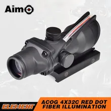 AIM 4X32 источник волокна красный и зеленый освещенный прицел черный и коричневый цвет для страйкбола AO1002