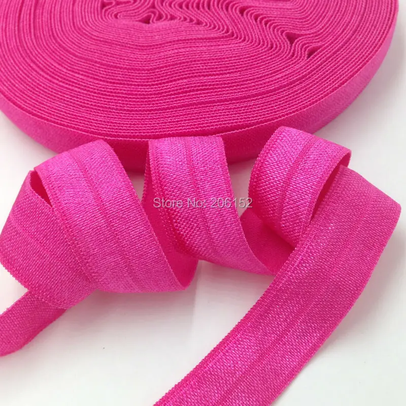 

Wholesale Rose Red Fold Over Elastic 5/8" Solid FOE Ribbon for Baby Headband Hair Accessories 101colors Available 10yards/lot