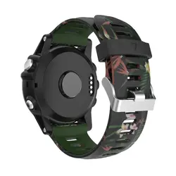 Универсальный ремень печать силиконовый ремешок для Garmin Fenix 3 Fenix 3 HR Fenix 5x
