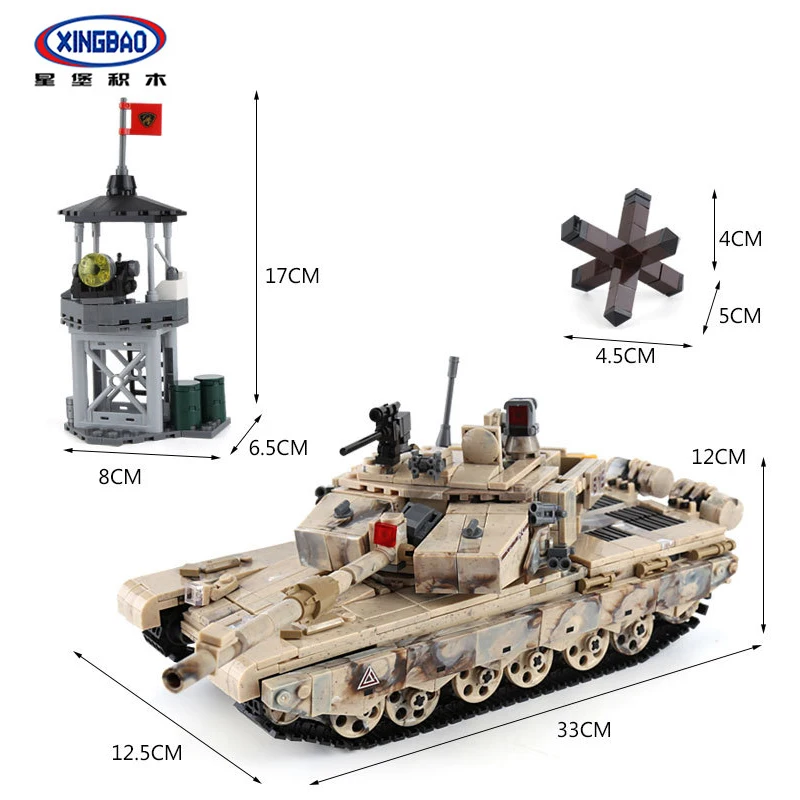 

XINGBAO The 99 tiger Tank Set Military WW2 Army Soldier Model Building Block Brick Boy toy for children Gift
