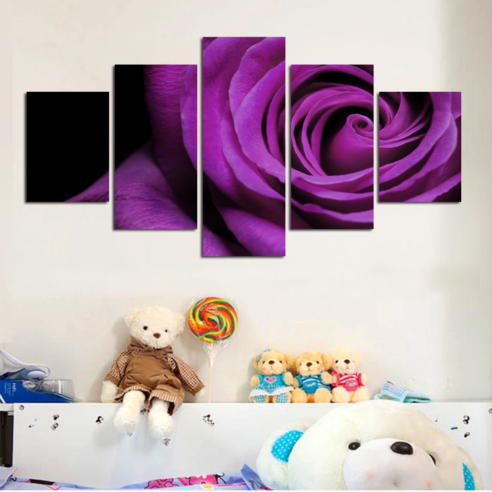 fashion-Hot-Sell-Purple-roses-Flower-Simple-Cute-Paintings-For-Living-Room-Such-Beauty-Picture-Canvas (3)