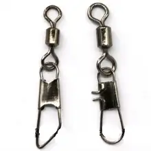 100 шт карабин для рыболовной снасти+ защитный шариковый Вертлюг снасти 1-14#1/0-4/0# Быстрый замок-открытая медь с нержавеющей стали