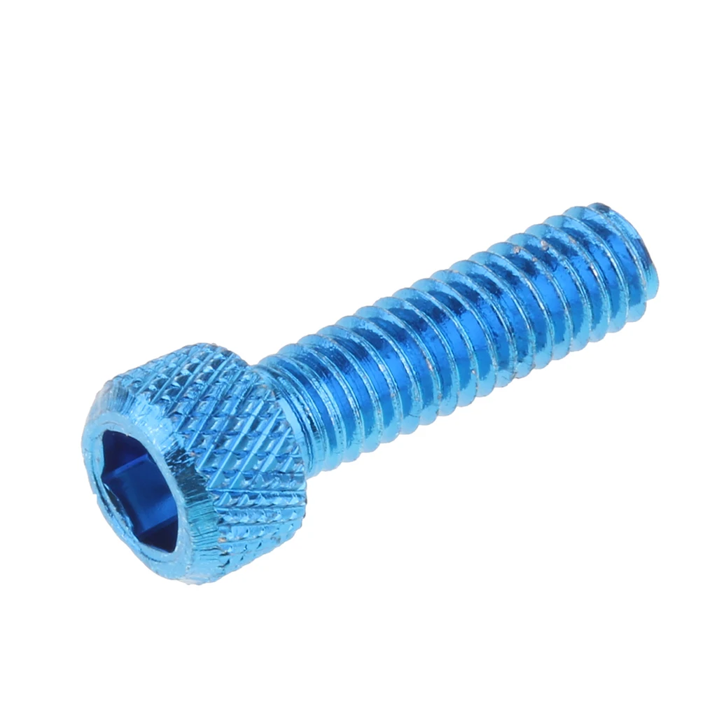 10 Pcs M6x20mm Aluminum Hex Socket Cap Screws Head Key Bolt Blue