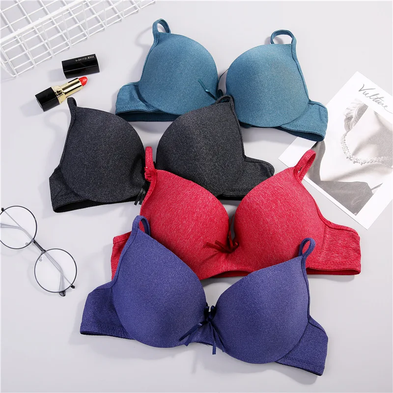 Women Double Push Up Bras Women Sexy Double Push Up Bras One-piece Seamless Bra Women Super Push Up Bra Minimizer Underwire see through bra