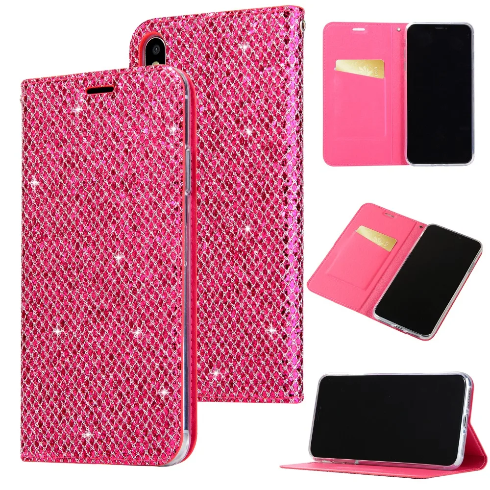 Флип кожаный чехол для iphone 7 Plus телефона Bling Glitter Coque 8 роскошный Слот карт| |