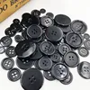 50pcs 11/15/18/20/25/30mm Black Color 4 Holes Flatback Plastic Buttons Shirt Buttons Apparel Sewing Accessories PT251 1