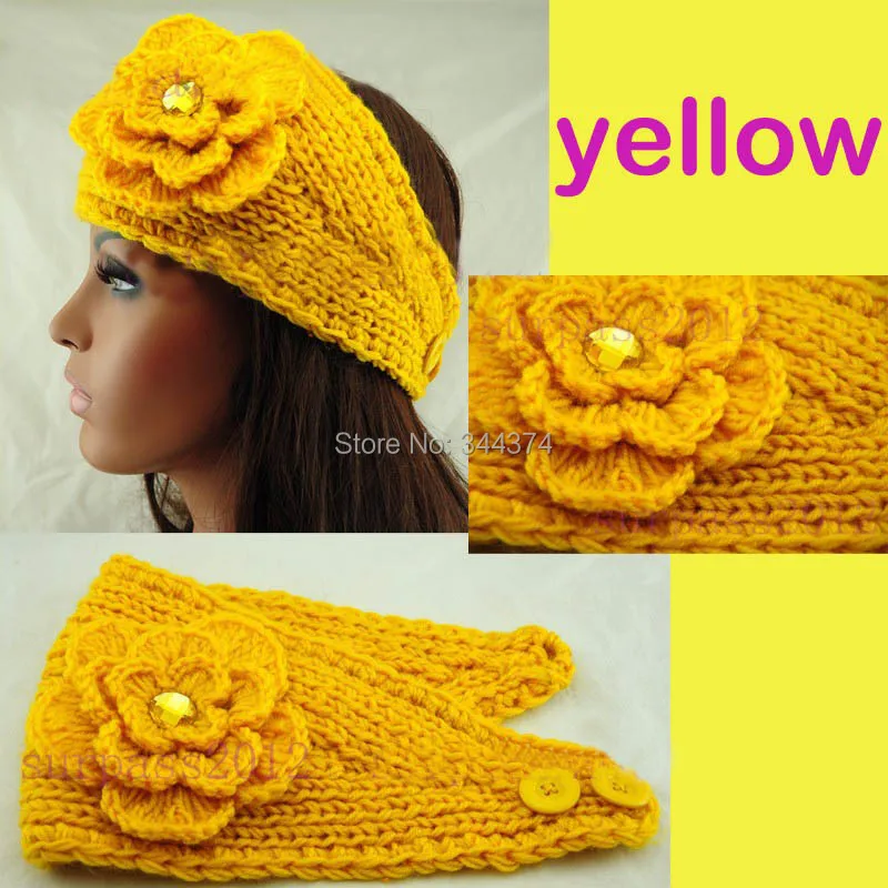 

Free shipping wholesale 2014 new ladies girls hand crochet knitting wool winter warm ear headband headband 10 colors 10 pcs/lot