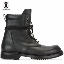 Ботинки из натуральной кожи на шнуровке в стиле милитари в стиле панк; мужские кожаные ботинки унисекс на платформе в стиле рок