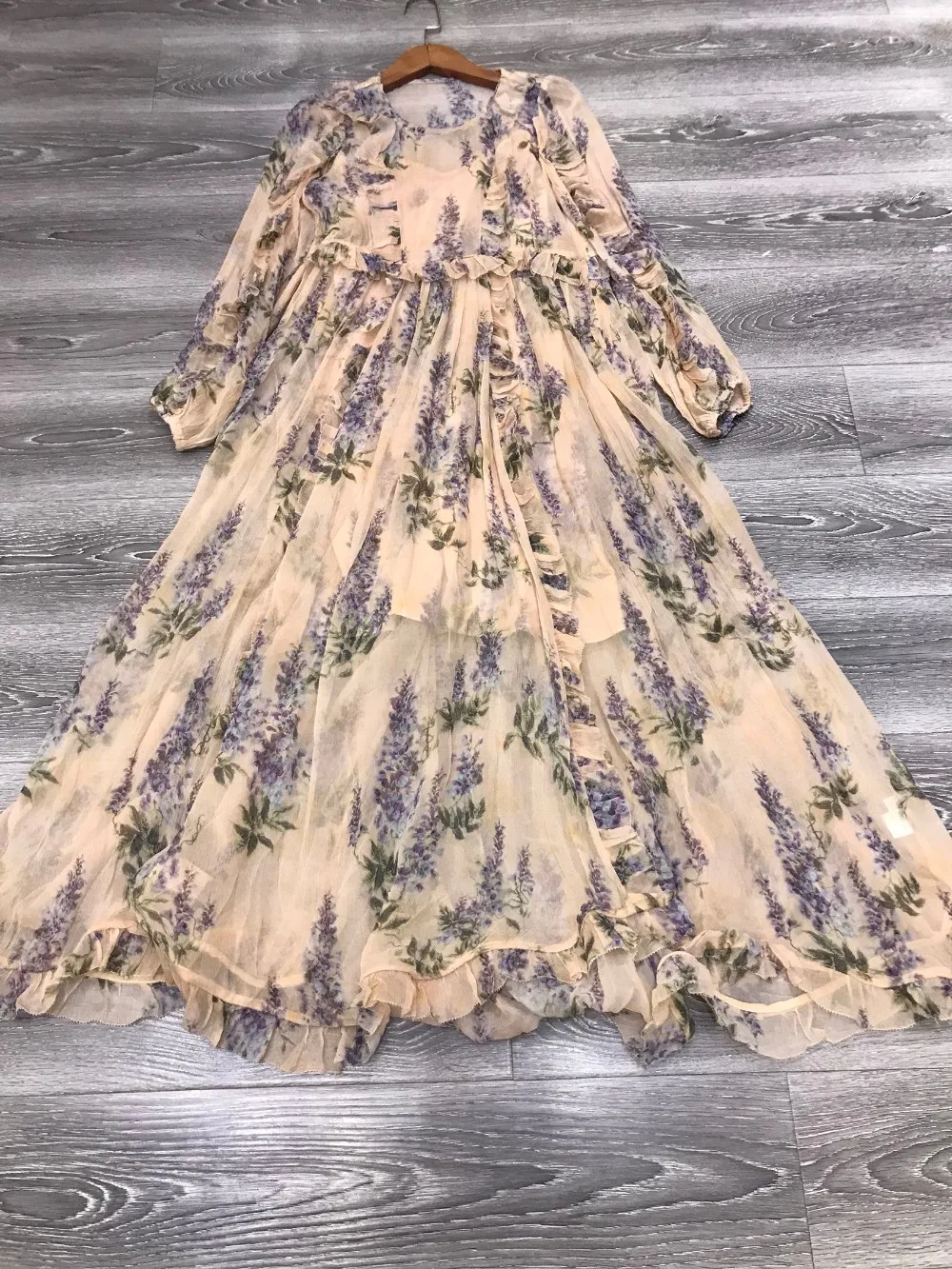 long sleeve georgette dress