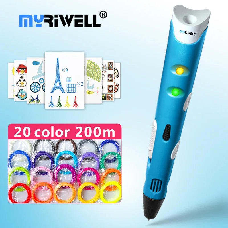 Myriwell 3d Ручка 3d ручки, 1,75 мм ABS/PLA нити, 3d модель, креативный 3d принтер pen-3d волшебная ручка, лучший подарок для детей, ручка 3 d