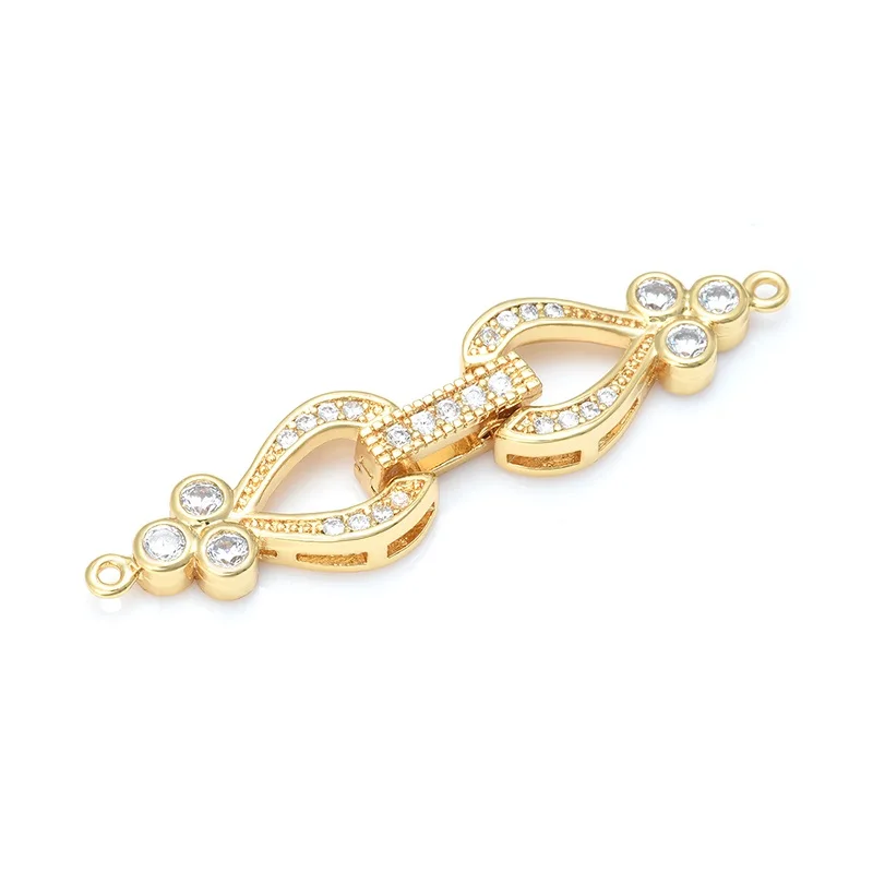 Фермуар Застежки DIY ювелирные изделия женские жемчужные браслеты ожерелья делая результаты медные соединительные зажимы аксессуары оптом застежки для браслетов - Цвет: gold