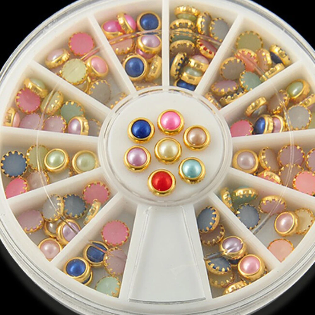 New Colorized Rhinestones For Nails Gold Alloy Nail Art Glitters