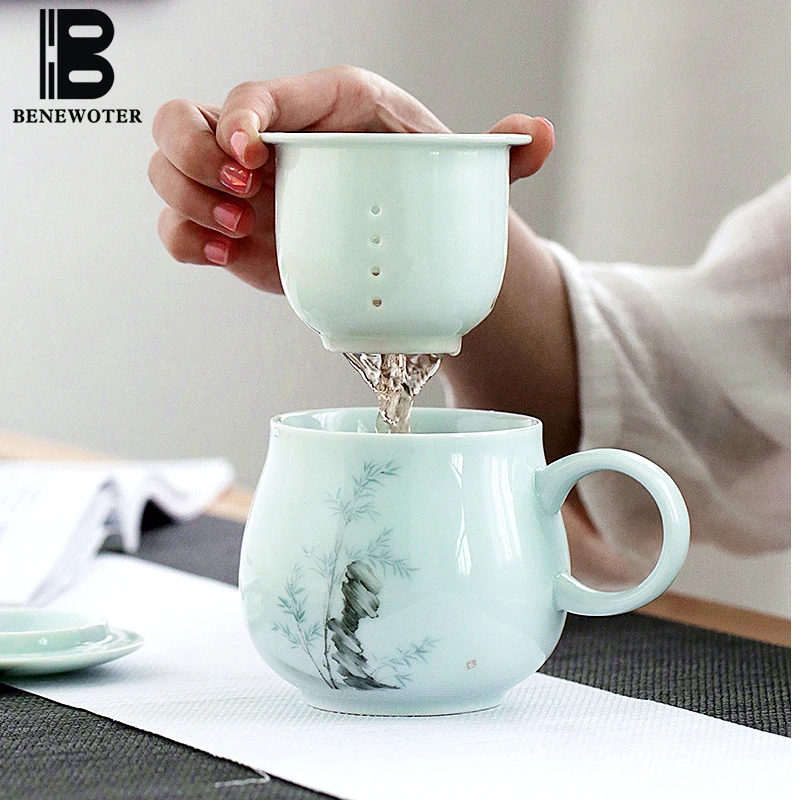 

Jingdezhen Tea Mug with Filter Ceramic Cups and Mugs Porcealin Tea Cup