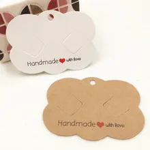 100 шт крафт-бумага ручной работы с любовью 6,5*9 см клип-карта для волос бумажные карты для демонстрации ювелирных изделий Аксессуары для волос шпилька упаковочная карта