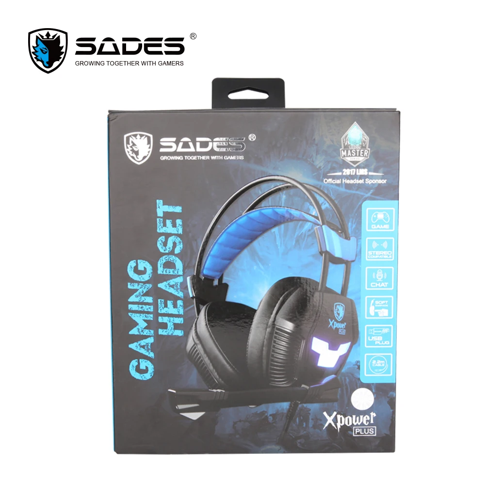 SADES XPOWER плюс игровая гарнитура USB Gamer наушники 2 уровня вибрации стерео звук наушники