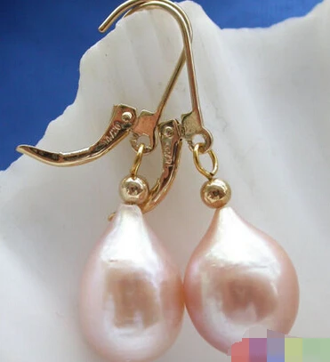 

13378 PINK DRIP FRESHWATER PEARL DANGLE EARRING 14KGP-20