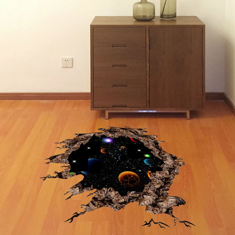 1pc 3D Outer Space World Universe Planet Wall Sticker Home Room Decor Removable New