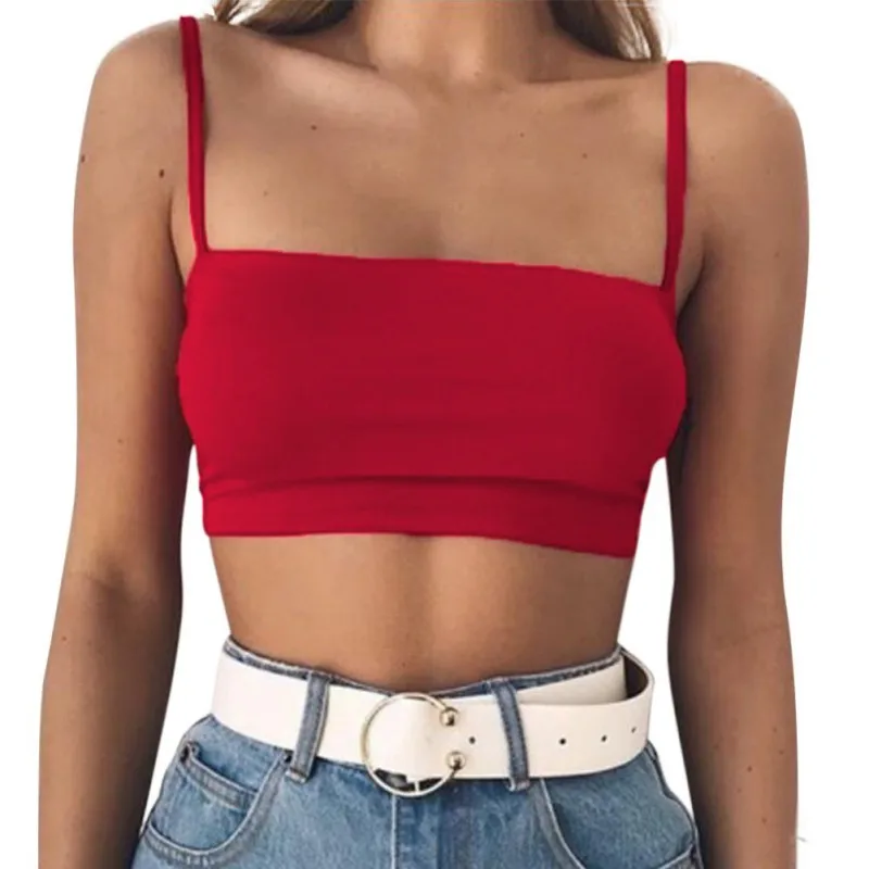 red bra crop top