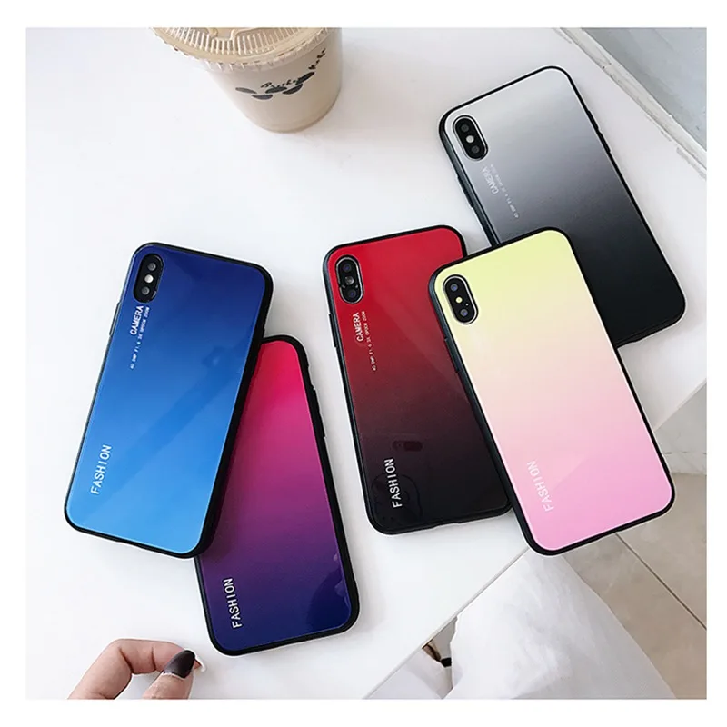 

Glasses Case For Huawei Mate 20 Pro Lite Honor 10 9i Gradient Cover Soft Frame Cases For Huawei P20 Lite Pro Nova 3 3i Coque