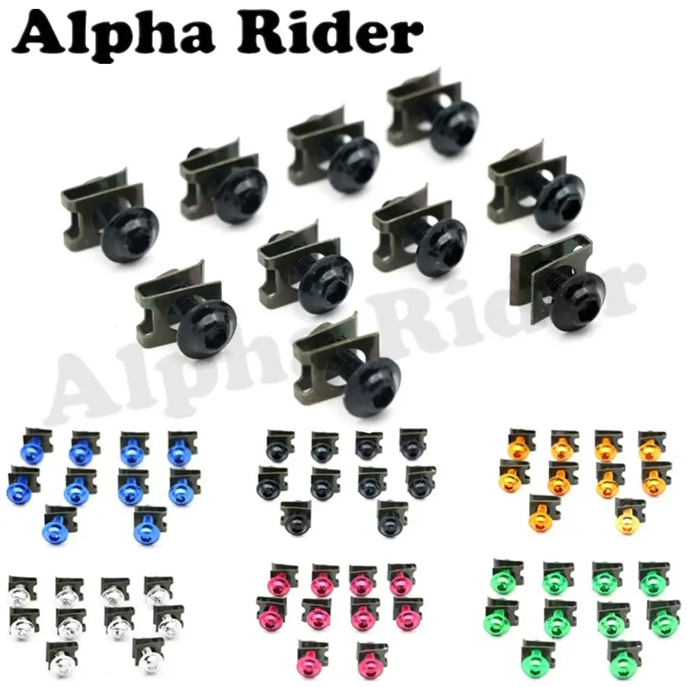 

10x 6MM Fairing Body Work Bolts M6 Spire Speed Fastener Clips Screws Spring Bolots Nuts for Harley Aprilia Honda CBR 600RR 900RR