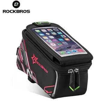 

ROCKBROS Waterproof Mountain Road MTB Bike Bicycle Front Top Frame Handlebar Touch Bag For 6 inch Cellphone Phone