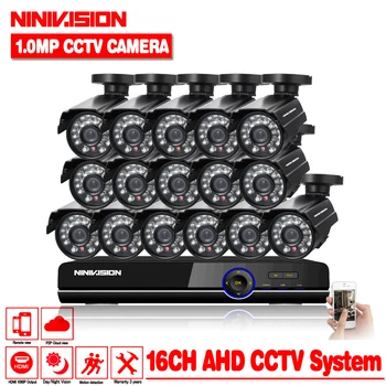 

HD 16channel 1080p AHD DVR kit Video surveillance camera Security outdoor Indoor 1.0MP 2000TVL CCTV System 16CH DVR system