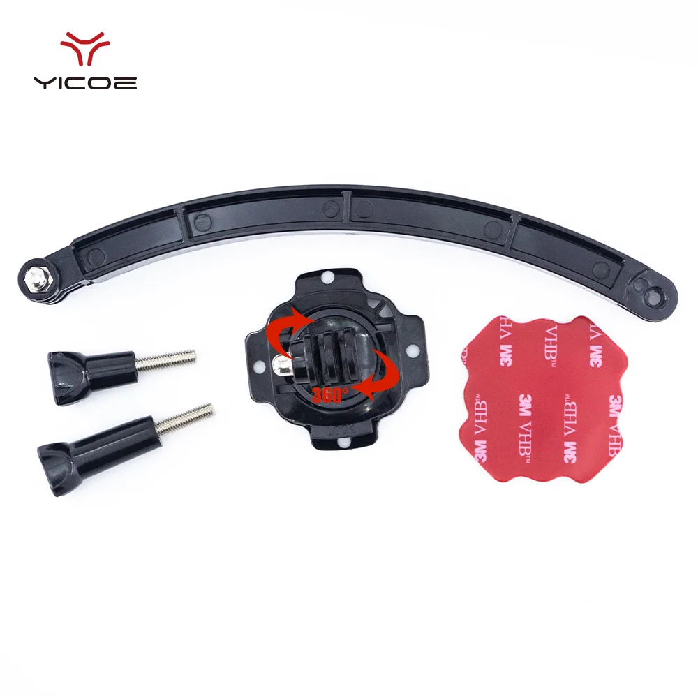 

Accessories kit 360D Rotating Helmet Mount+Extension Arm+3M Adhesive Sticker for Gopro Session Go pro Hero 5 4 3 Xiaomi Yi SJCAM