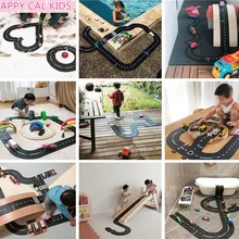 DIY ПВХ сплайсинг детский игровой коврик автомобиль трек шаблон обучение по головоломкам игрушка скандинавском стиле детская комната украшение пол ковер