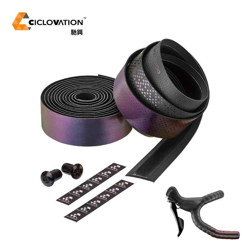 

2019 Ciclovation Chameleon Bicycle Handlebar Tape Advanced Bar Tape with Leather Touch Road Bike Personalized tape