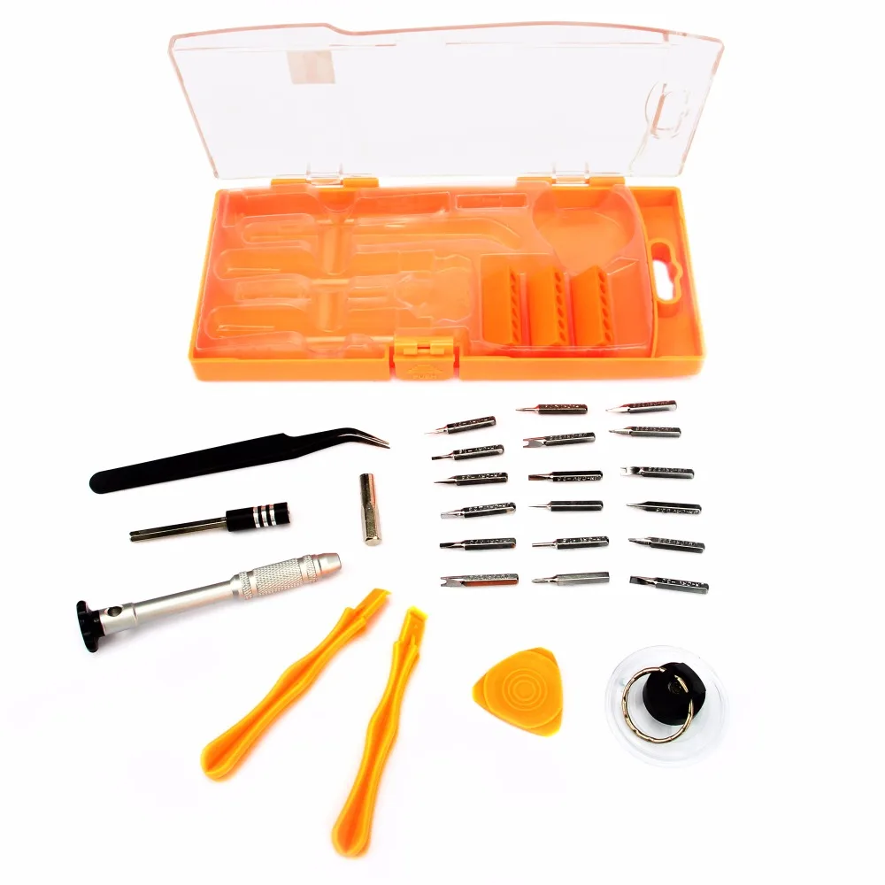 JAKEMY 26 in 1 Mobile Phone Repair Tools Kit Spudger Prying Screen Opening Tool Screwdriver Tweezers Set for iPad iPhone