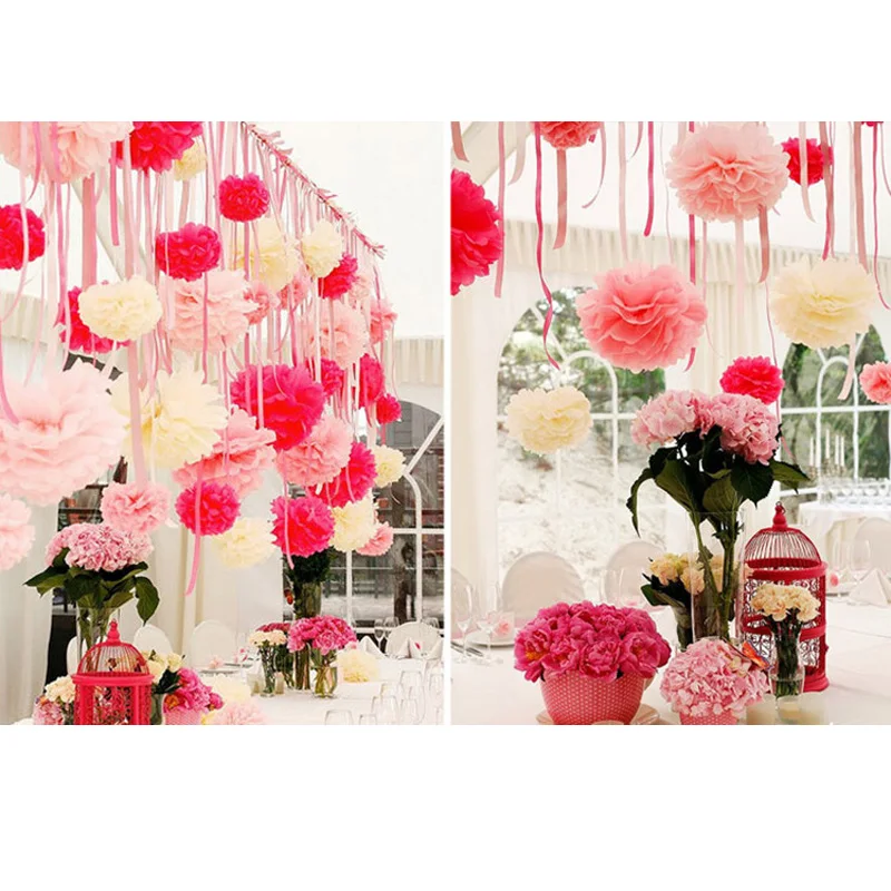 

QIFU 5pc Birthday Party Decorations Kids Boy Honeycomb Balls Hanging Paper Flowers Ball Wedding Decoration Table Garden White