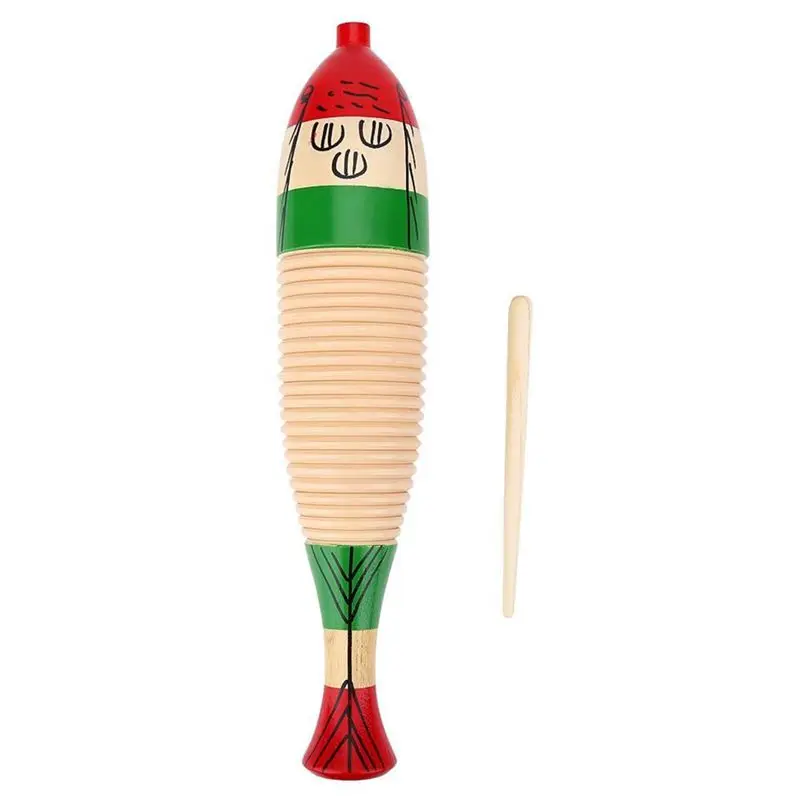 Музыкальный инструмент WG-200 дерева Guiro со скребком