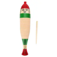 Музыкальный инструмент WG-200 дерева Guiro со скребком