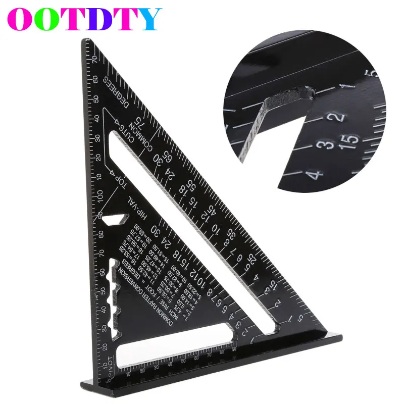 

7'' Metric Aluminum Alloy Speed Square Roofing Triangle Angle Protractor Square Carpenter's Measuring Sharpeners APR20_30