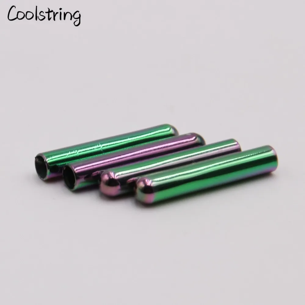 Coolstring Luxury 4pcs/set Round Colorful metal aglets for DIY Shoelaces Drawstring Women Men Shoe Lace Tips Clothes Accessories