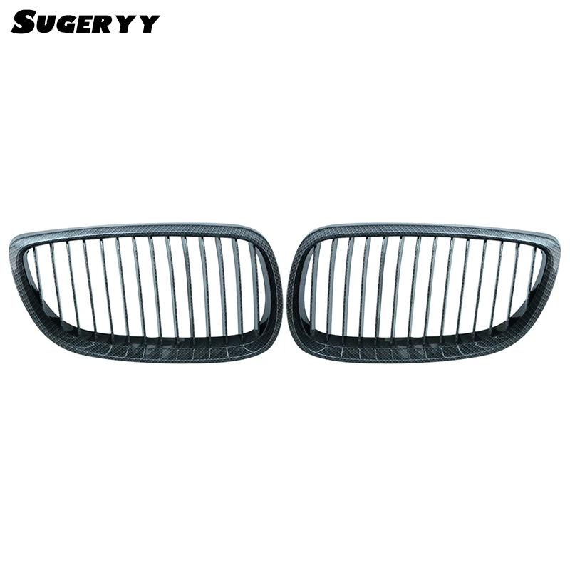 

SUGERYY 1 Pair For BMW 3 Series E92 E93 2 Door 2D 2007-2009 Carbon Fiber Black Front Kidney Car Grill Grille Bumper Car-styling