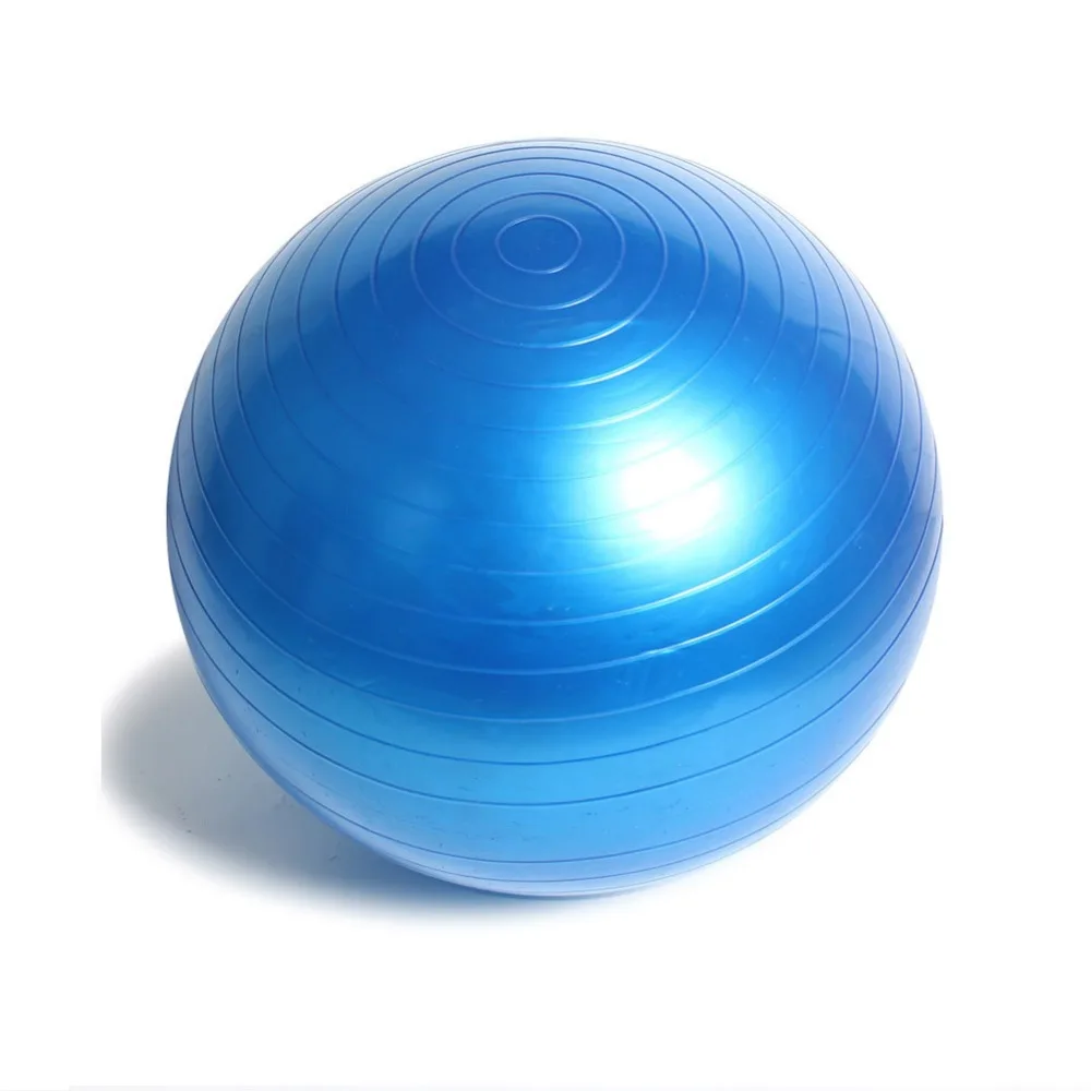 55 см ПВХ мяч для йоги Гладкий баланс упражнения фитнес спортивные мячи тренажерный зал тренировки ядро Йога Мячи Пилатес с воздушным насосом 3 цвета - Цвет: Синий
