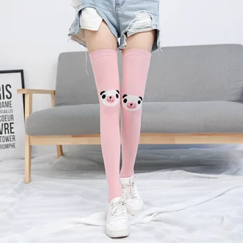 

Japanese Kawaii Mori Girl Cartoon High School Women's Stockings Bear Pattern Female Stockings Lovely Campus Tights Knee Socks