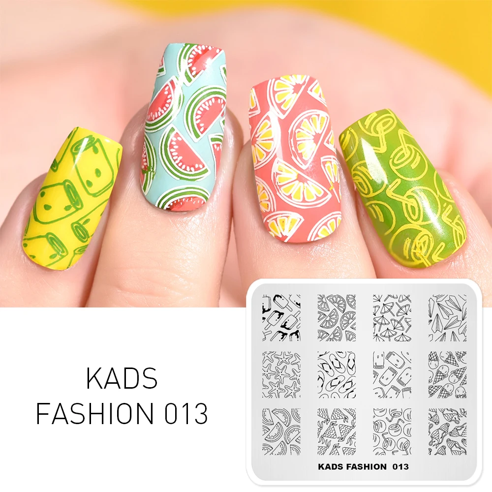 

KADS Nail Art Stamping Plates Fashion 013 Summer Fruit Watermelon Image Nail Art Stamp Template Stencil Manicure Stamper Print