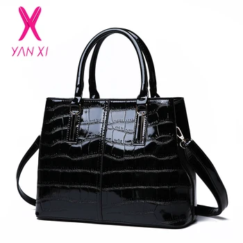 

High Quality Crocodile Pattern Leather Shoulder Messenger Luxury Crossbody Bag Women Famous Designer Handbag Bags for Women 2018