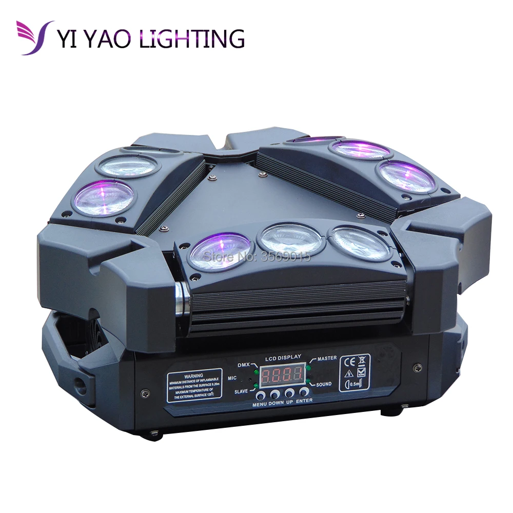 

Mini 9x10W Led Spider RGBW 16/48CH DMX Stage Lights Dj Moving Head