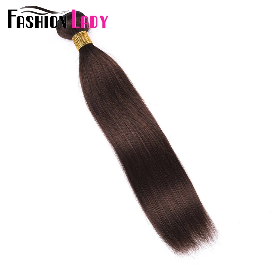 

FASHION LADY Pre-Colored Brazilian Hair Weave Bundles Straight Dark Brown 2# Human Hair Bundles 1/3/4 Bundle Per Straight NoRemy
