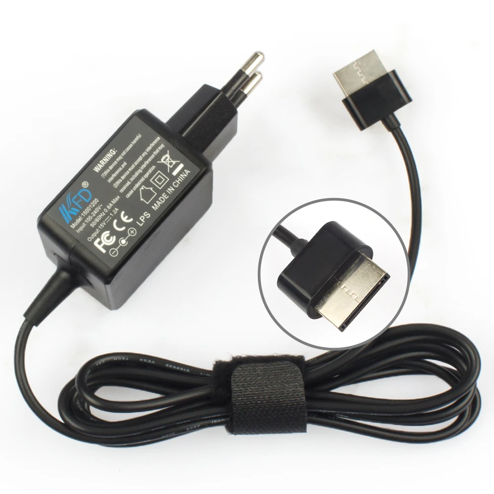 10 PCS KFD 15V AC Adapter Tablet Charger Power Supply for ASUS VivoTab TF600 TF600T TF701 ME400 ME400C EU Plug Free Shipping