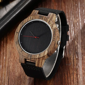 

Creative Wooden Watch Quartz Watch Men 2020 Bamboo Modern Wrist Watch Analog Nature Wood New Fashion Soft Leather Creative Gifts
