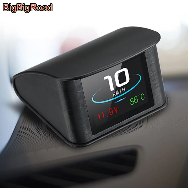 BigBigRoad автомобильный Hud OBD II 2 компьютерный проектор на лобовое стекло для Volkswagen Golf Jetta Tiguan Tourag Passat CC Bora