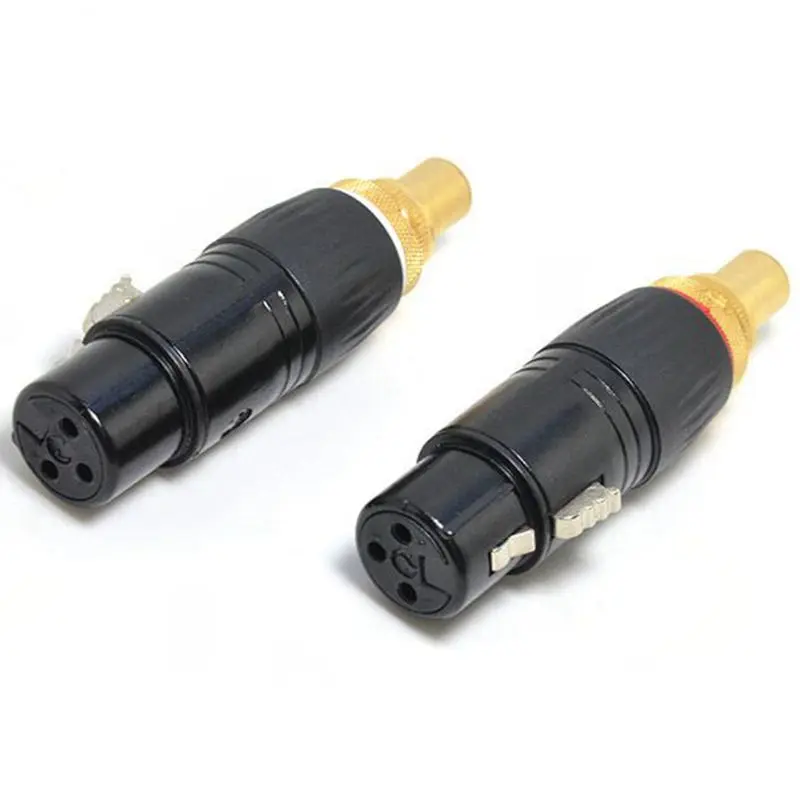 2xgold Позолоченный XLR гнездо к RCA адаптер Золотой сбалансированный штекер|adapter rca|xlr