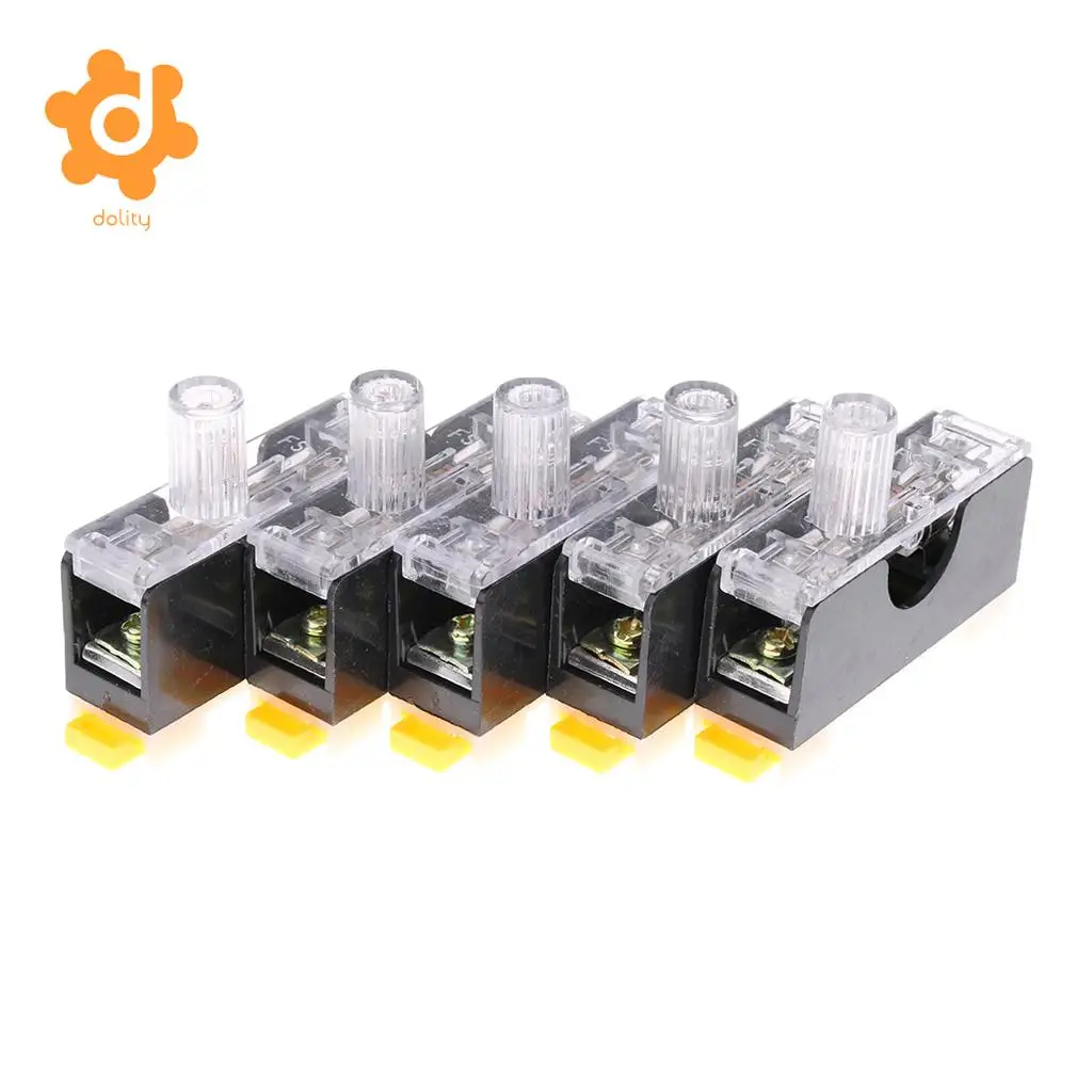 5 Pieces FS101 6*30mm 10A Fuse+ Indicator Light DIN RAIL Mounted Fuse Holder